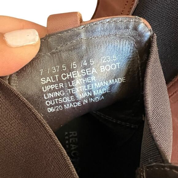 Kenneth Cole Reaction Brown Leather Salt Chelsea Ankle Boots Size 7 - Picture 9 of 11